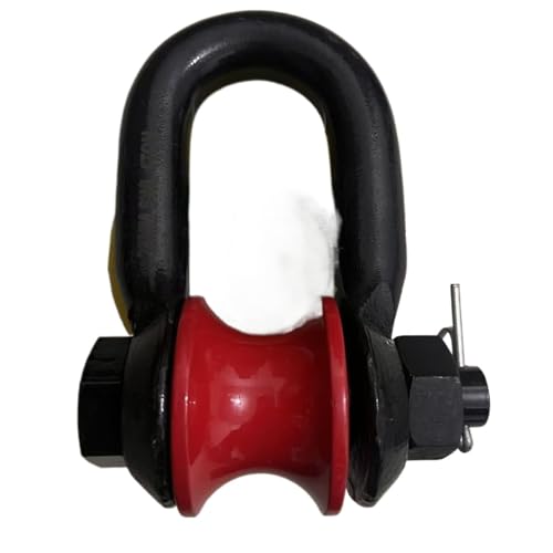 Robuste Hakenrolle mit Marine-Schäkel, drehbarer Hebeblock, 5T Stahlseilrolle, Lager & Clip, breites Rad für Takelage, Heben, Rot & Schwarz