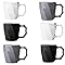 Conjunto 6 Caneca Cerâmicas Café Leite Chá Louça Lisa 260ml Design e Cores Exclusivas - E-FCS Store (BRANCO/CINZA/PRETO)