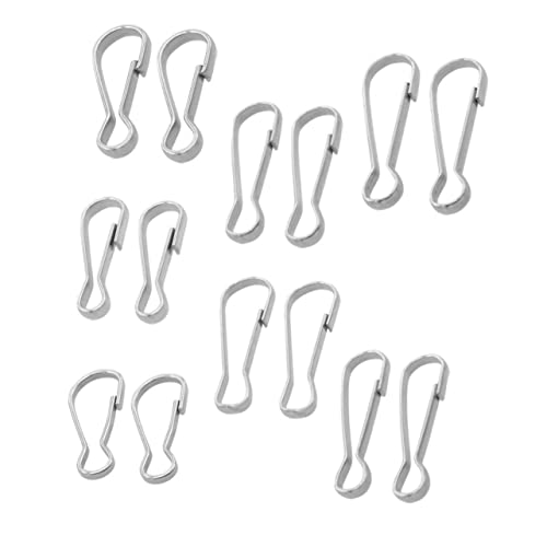 VILLCASE 30pcs Stainless Steel Keychain Jewelry Hooks Spring Lanyard Hook Key Chain Clip Hooks Keychain Hook Spring Hook Key Ring Clip Snap Hook Carabiner Hook Tiny Hooks Badge Clips Silver