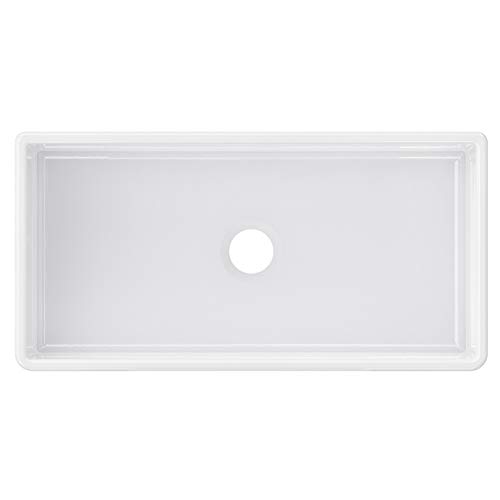 Winpro Farmhouse Apron Front Fireclay 36" x 18" x 10" Plain Single Bowl