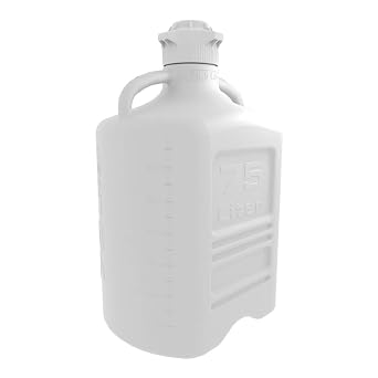 1198H86EA EZgrip HDPE Space Saving Carboy with Wide Mouth 120mm VersaCap, 75L Capacity