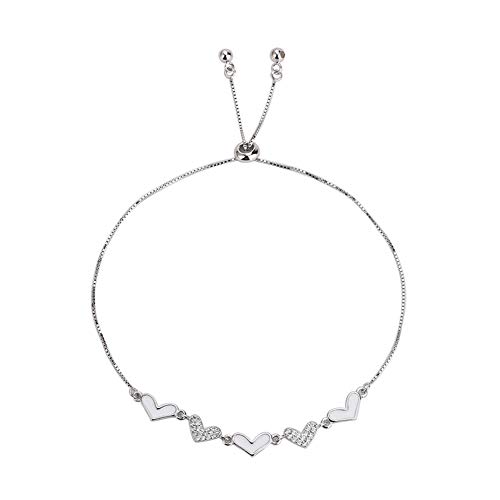 Bracelet en argent réglable anti-allergie avec chaîne en métal 925 pour poignets sensibles
