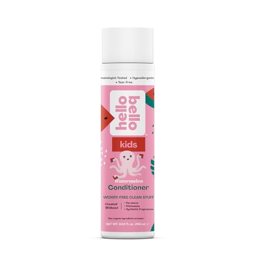 Image of Hello Bello Kid’s Conditioner - Hypoallergenic, pH-Balanced & Dermatologist-Tested - Thoughtful Ingredients - Watermelon, 10 Fl Oz (1 Pack)