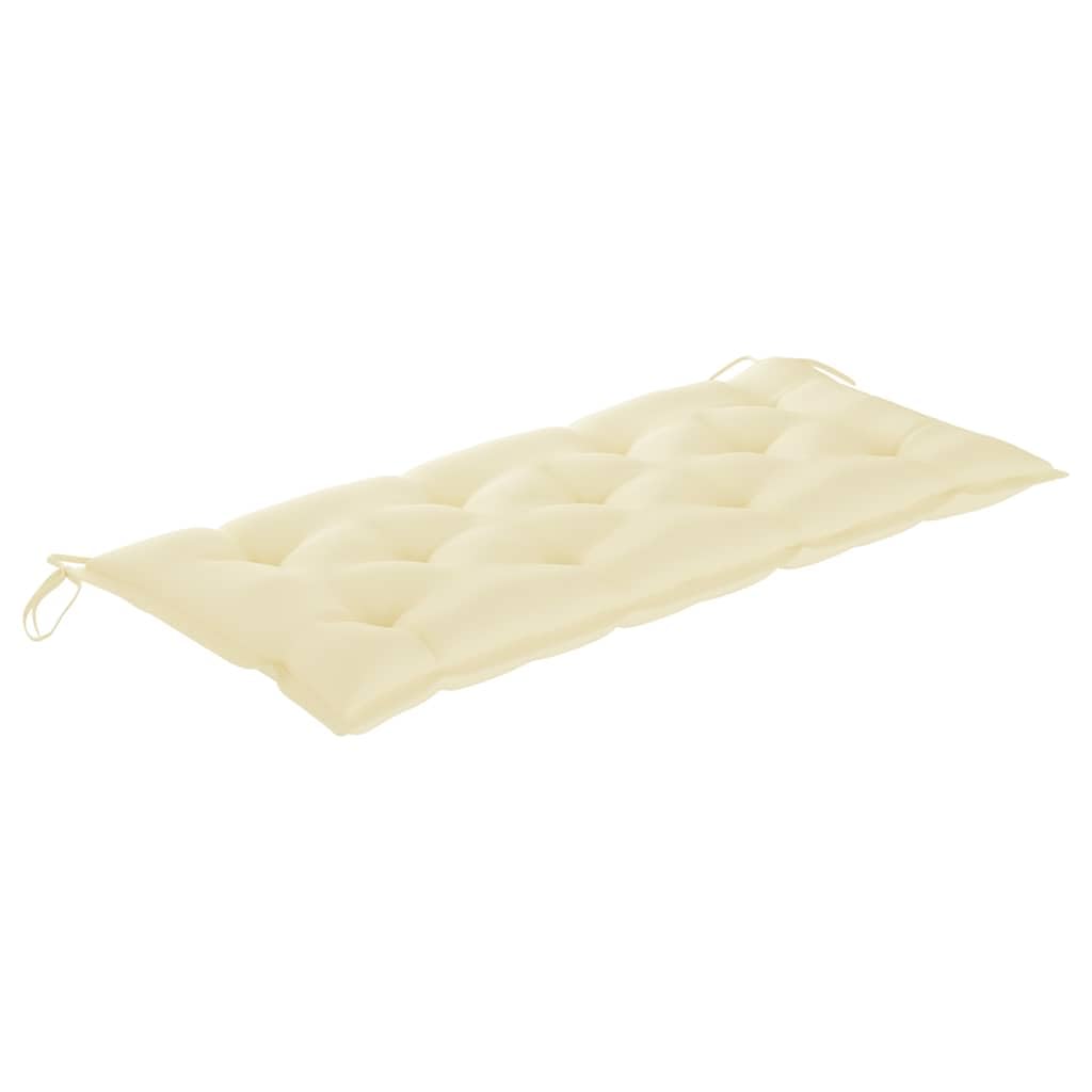 Ławka ogrodowa z litego drewna akacjowego z poduszką, 120 cm