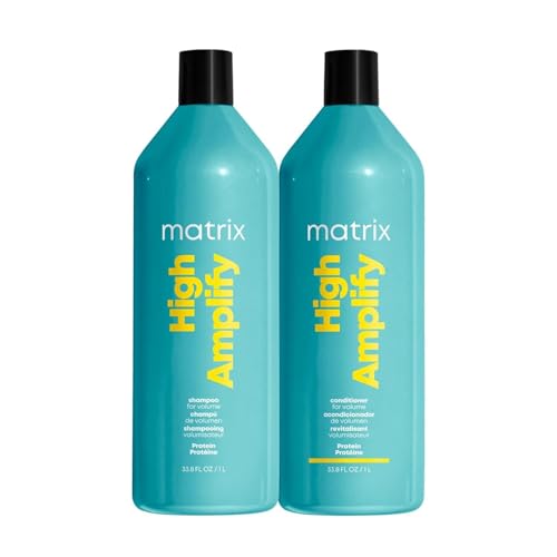 Matrix High Amplify Volumizing Shampoo & Conditioner Set - Instant Lift, Lasting Volume & Strengthening, Silicone-Free, For Fine, Thin & Limp Hair, Salon Professional