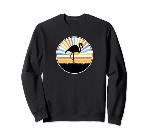Flamingo - Atardecer Retro Animal Wildlife Zoo Sudadera