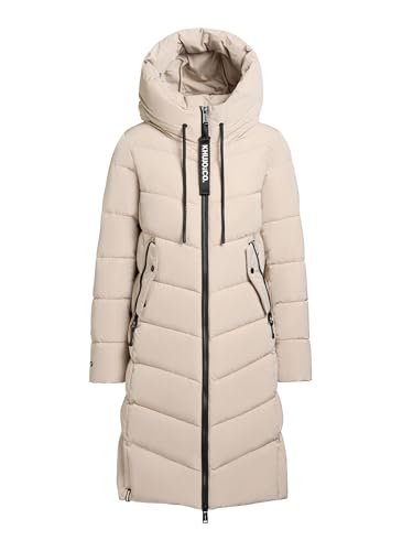 khujo Mikia2 Damen Wintermantel Steppmantel Winterjacke Mantel (DE/NL/SE/PL, Alphanumerisch, M, Regular, Regular, Mikia2-FEA-BEIGE)