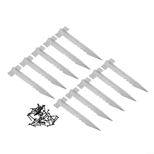 Desiumite Lot de 10 supports de traverses en métal avec vis, connecteurs robustes pour lit surélevé de jardin et allée, design dentelé pour une meilleure...