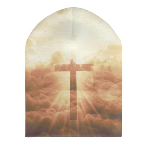 Christian Cross Jesus Kids Beanie Hat for for Girls Boys Children Cap Winter Knitted Chemo Cancer Headwear Accessories Gifts Decoration Black3