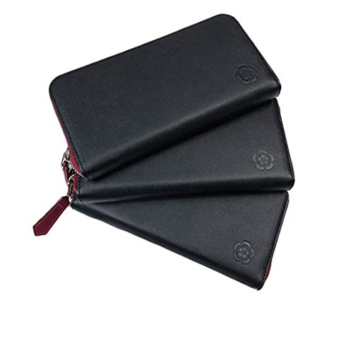 織田信長 長財布 財布 ラウンドファスナー メンズ 本革 レザー 黒 ブラック 大容量 戦国 武将 武士 侍 家紋