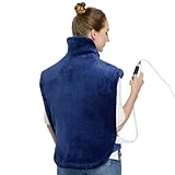 Bed Bath & Beyond Electric Heating Pad for Back Pain Relief, 22' x 33' Large Size Weighted Heat Pad for Neck and Shoulders, ETL Certified 33'x22' - Blue