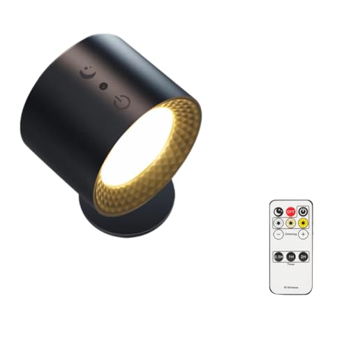Wuden USB Rechargeable LED Lights with Remote 3 Color Temperatures Brightness Dimmable 360° Rotatable Magnetic Installation B