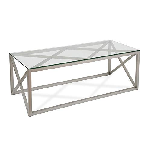 Dixon 46'' Wide Rectangular Coffee Table in Satin Nickel