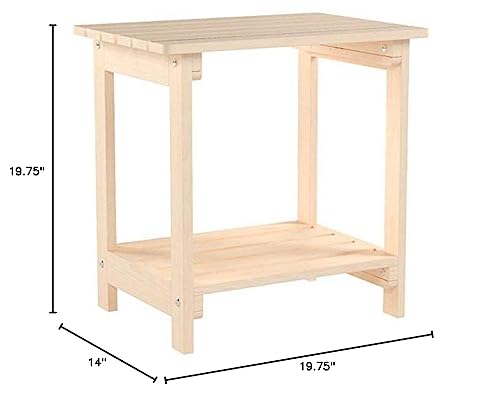 Shine Company 4104N Providence Rectangular Adirondack Outdoor Side Table – Natural #TOP5