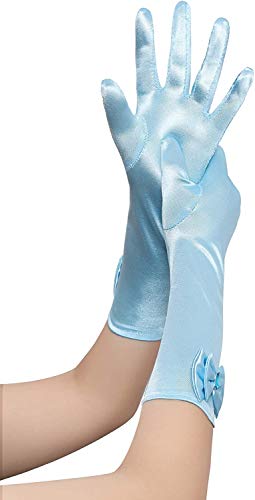 Image of FancyDressWale Girls Satin Long Gloves for Princess Dress Up Party With Bows