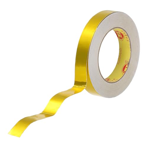 PATIKIL Heat Shield Tape, 0.8 Inch x 164FT Heat Reflective Adhesive Foil Tape Thermal Barrier Foil Cool Tape Heat Resistant Tape for Hose Car, Gold