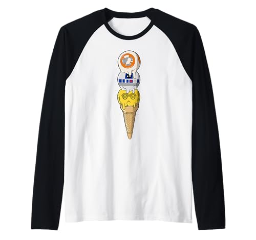T-shirt baseball Star Wars avec BB-8 R2-D2 et C-3PO style raglan rétro