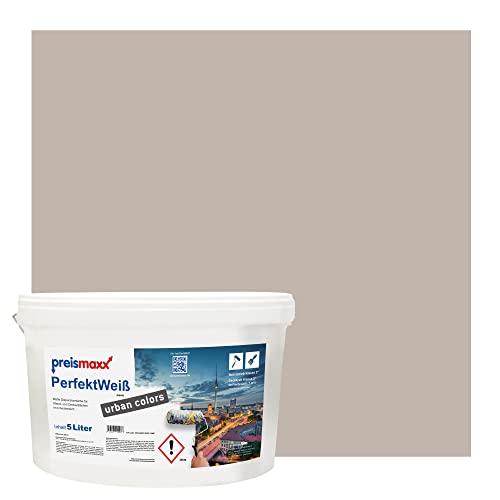 Preismaxx Perfektweiß urban colors, bunte Wandfarbe, braun, cappuccino 5L, Innenfarbe, hohe Deckkraft Klasse 2, matt Preismaxx Perfektweiß urban colors, bunte Wandfarbe, braun, cappuccino 5L, Innenfarbe, hohe Deckkraft Klasse 2, matt