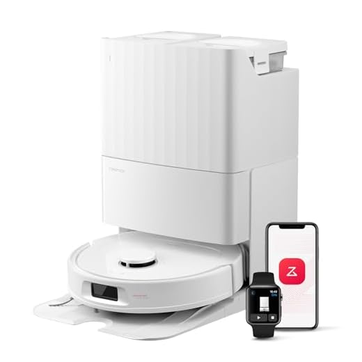 roborock QV 35S Robot Aspirateur, 10 000 pa d'Aspiration, Double Système Anti-Enchevêtrement, Deux Balais Relevables 10mm, Technologie RéActive & Navigation PreciSense LiDAR, Station Tout-en-Un Blanc