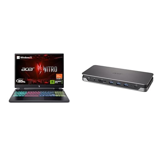 Acer Nitro 16 Gaming Laptop | Ryzen 7 7840HS | RTX 4060 | 16' WUXGA 165Hz IPS | 16GB DDR5 | 1TB Gen 4 SSD | WiFi 6E | AN16-41-R4CY USB Type-C Gen 1 Dock, HDMI, DP, USB 3.1 Ports, Ethernet