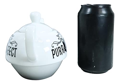 Ebros Gift Gothic Alchemy Porcelain Feline Pentagram Cat Purr Fect Brew Magic Cauldron Stackable Tea Pot And Cup With Saucer Set Service For 1 Teapot Teacup Drinkware Set Wicca Fantasy Drinkware