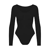 creamy fabrics Damen Figurformender Shapewear Bodysuit mit Slip – Longsleeve Body für unsichtbaren Sitz – Starke Kompression für Bauch & Taille – Nahtlos mit Po-Lifting Effekt – Weiß S
