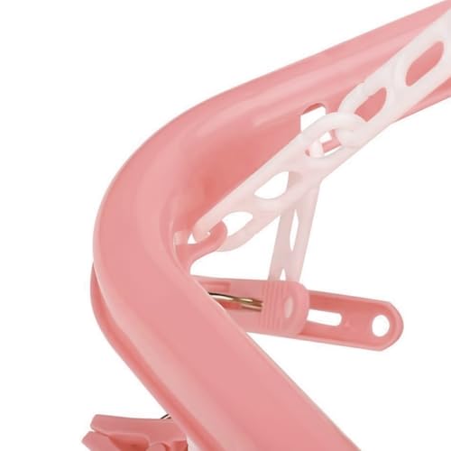 Ldirect Laundry Clothes Drying Hanger and Drip Foldable Drying Rack Hanging Sock Rack with 32 Clips (Nordic Pink) - Image 5