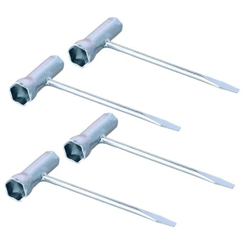 Gudalea Set of 4 Spark Plug Spanner, 13 mm X 19 mm Chainsaw Scrench, T-Wrench Spanner Tool, Combination Spanner Wrench, Wrench Adjustment Tool, Suitable for Saw Chain Nuts and Spark Plugs