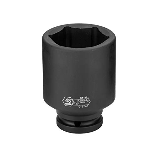 Image of Jetech 3 /4 Inch Drive 48mm Deep Impact Socket, Metric, Heat-Treated Chrome Molybdenum Alloy Steel (Cr-Mo), 6-Point Design for Extended Reach on Heavy-Duty Applications