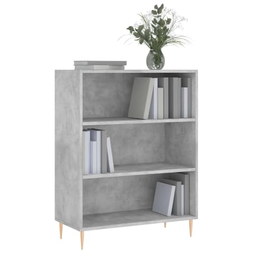 Librería de 3 compartimentos abiertos gris hormigón mueble madera moderno 5