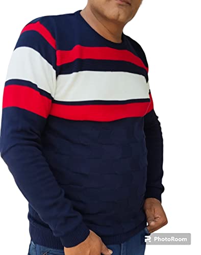Image of Men's Plain Solid Full Sleeve Slim Fit Cotton T-Shirt -Multicolor