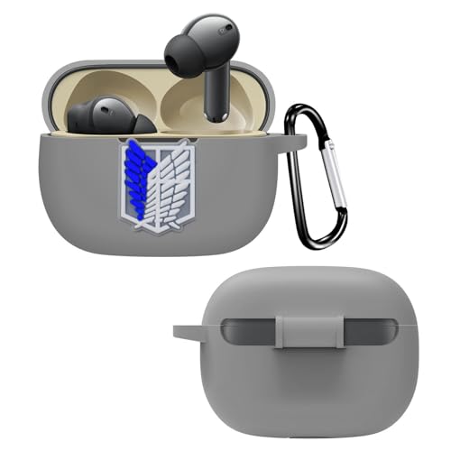 Image of New Silicone Case Compatible with Realme Buds T310 & Realme Buds N1, Soft Silicone 360 Full Protection Dust-Proof Shockproof Case Cover with Hook (Cover Only) (Attack on Titan)