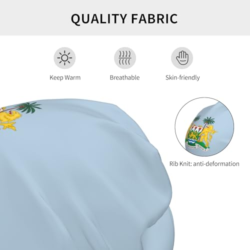 National Emblem of Sierra Leone Children Hip Hop Knitted Hat Kids Elastic Leisure Knit Cap Warm Sleep Beanies Black3