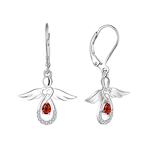 Boucles d'oreilles ange gardien argent sterling 925 comme porte-bonheur