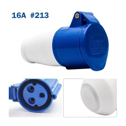 Toma industrial IP44 de 16A 213 y 240V con montaje en pared para caravanas 5