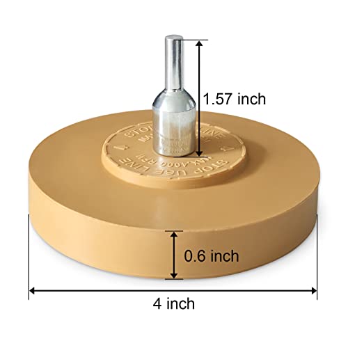Image of Decal Eraser Wheel, 4 Inch Rubber Wheel Sticker Remover with Drill Adaptor, Vinyl Decal Remover, Adhesive Pin Stripe Removal Tool for Cars, Boats, RVS (1PACK)