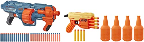 Image of Nerf Elite 2.0 Shockwave RD-15 Toy Gun Blaster, for All & Fang QS-4 Targeting Set, Multicolour