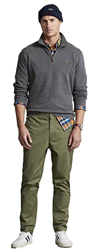 Polo Ralph Lauren Mens Estate-Rib Quarter-Zip Pullover Sweater (XL, BarclayGreySigPny) White3