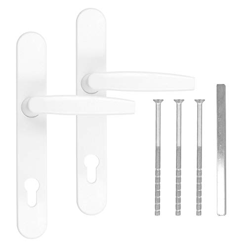 Preisvergleich Produktbild Türgriff / Türdrücker / Türklinke / Drückergarnitur DHS 92mm (Schildbreite 25mm) Oval - Weiß RAL 9016