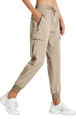 Image of Libin Women's Hiking Cargo Pants Quick Dry Joggers Petitle /Regular /Tall | Lightweight, UPF 50+, Water Resistant, Zipper Pockets for Athletic Running Travel Lounge Casual Outdoor Golf Safari Clothes