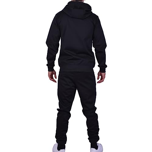 Riflessi Men's Athletic Sports Casual 2 Piece Solid Color Tracksuit Hoodie Jogger Pants Sweatsuit Set3