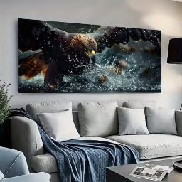 Cuadro de águila sobre el agua ideal para decorar la pared del salón