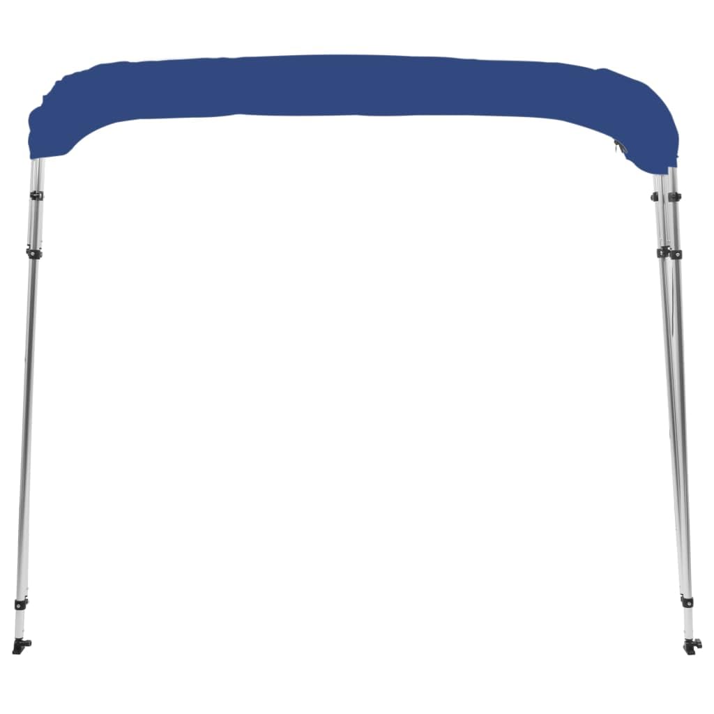 Bimini pour Bateau, Bimini Top Taud de Soleil Auvent Bimini à 4 arceaux Bleu 243x180x137 cm