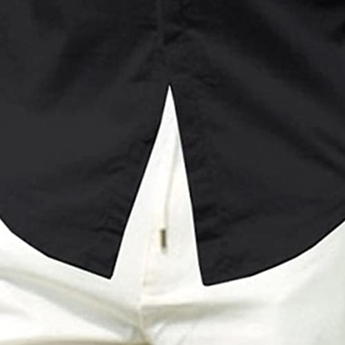 Men's Stand-Up Collar Cotton Linen Long-Sleeved Shirt V Neck Casual Beach Casual Button Shirt Summer Yoga Tops4