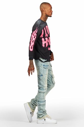 Men's Valery Stacked Flared Cargo Jean3