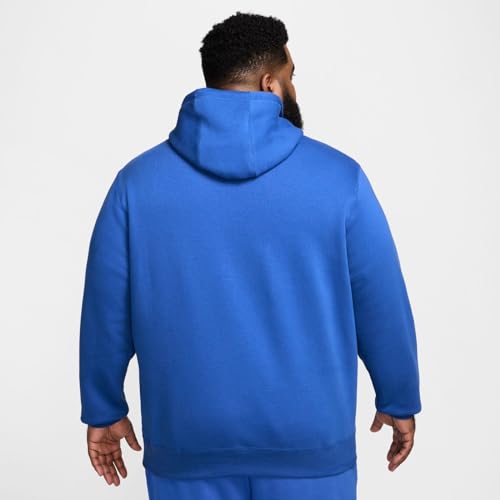 Nike Club Fleece Men's Pullover Hoodie Size - Medium Game Royal/Safety Orange3