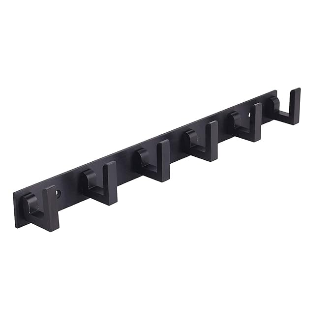 APPORX - Stainless Steel Flexible Wall Hooks | 6 Pin Bathroom Cloth Hooks Hanger | Door Wall Bedroom Bathroom Robe Hooks Rail for Hanging Keys, Clothes, Towel Steel Hook (Pack of 1, Black) (B0DGFDM6RH) Amazon Price History, Amazon Price Tracker