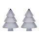 Angoily 2 x Weihnachtsbaum-förmige Geschirrteller, Weihnachtsbaum-Teller, Chip- und Dip-Set, 3 Fächer, Kunststoffteller, Geschirr, Lebensmittelaufbewahrung, Server für Weihnachten, Urlaub(Grau)