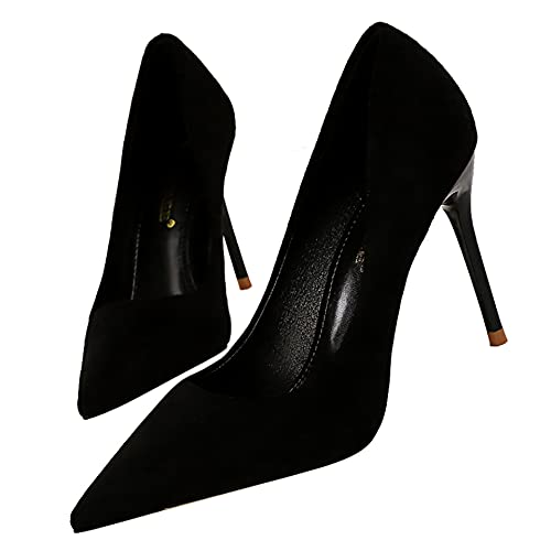 Hee grand Classic Pointed Toe Heels for Women Fashion Suede Stiletto Wedding Party Dress Shoes Office Pumps Lady High Heels