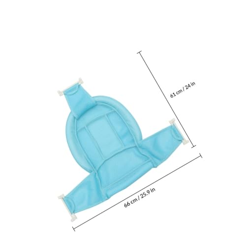 Image of Baby Bath Seat Support Net with Mesh for Head and Neck Comfort Hands-Free Bathing Blue 19 Inch